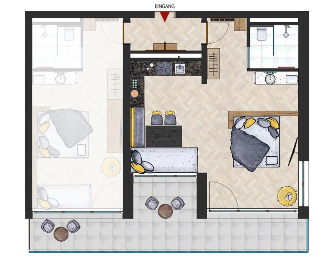 Studio with Balcony