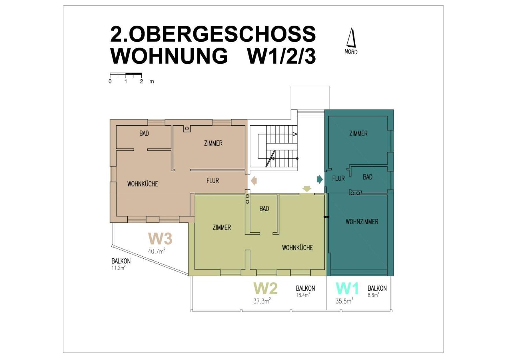 Apartment mit 1 Schlafzimmer, Balkon und Stadtblick