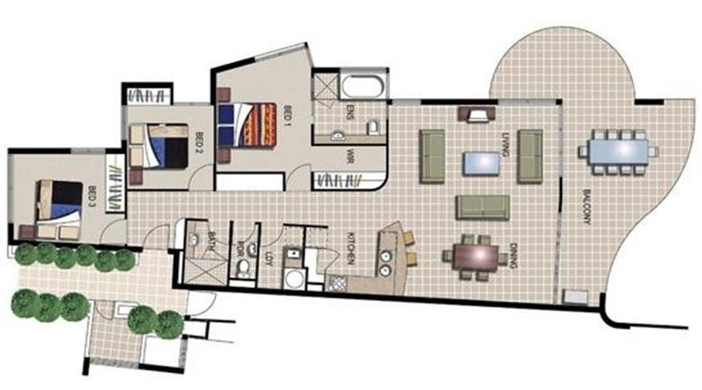 Three-Bedroom Apartment with Spa Bath and Water View,1156636254:JPEG